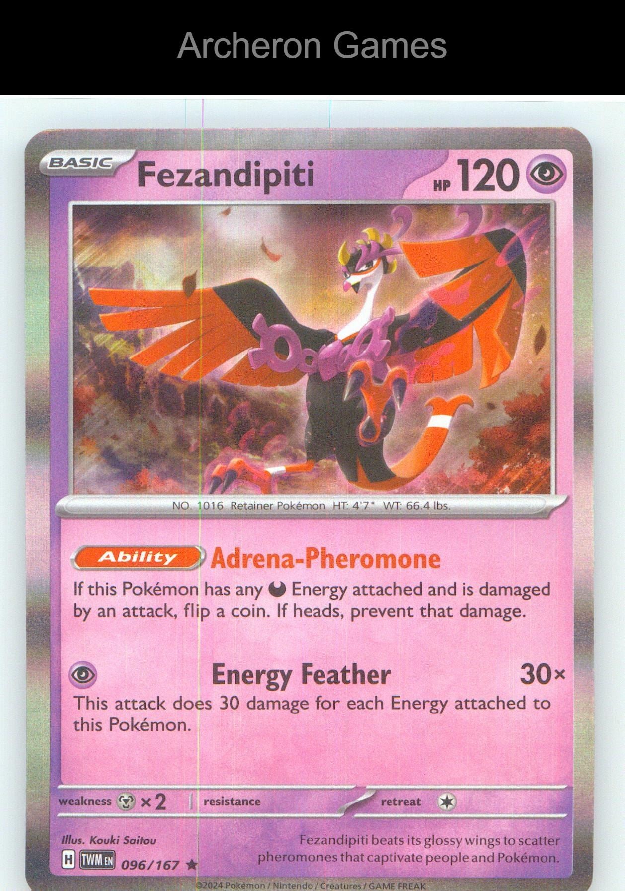 Pokemon Card Fezandipiti PR 96/167 R Deck Exclusives