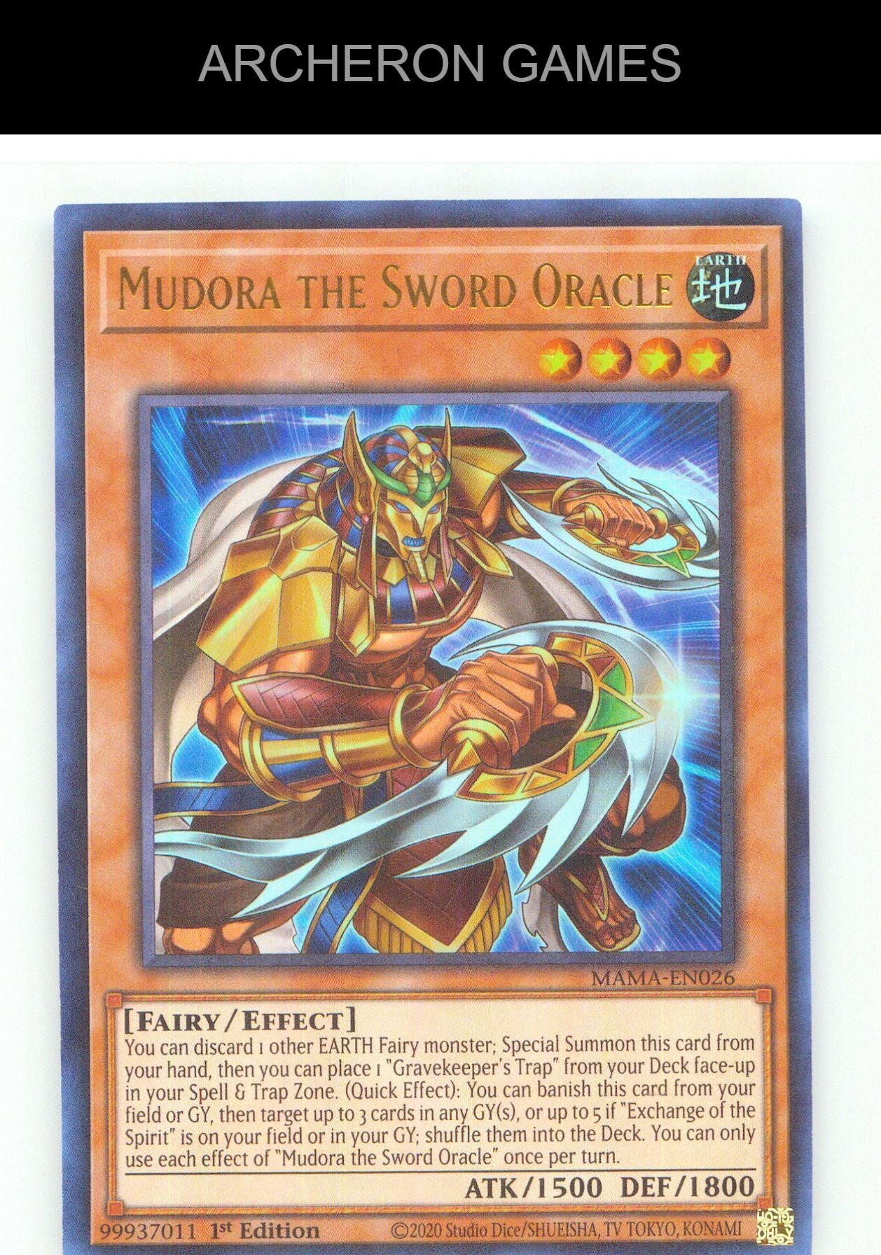Mudora the Sword Oracle UR YUGIOH Card 1st Edition