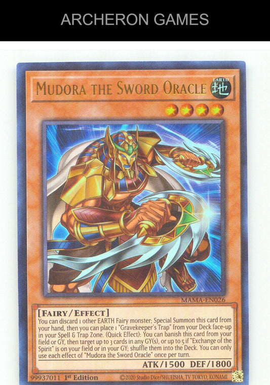 Mudora the Sword Oracle UR YUGIOH Card 1st Edition