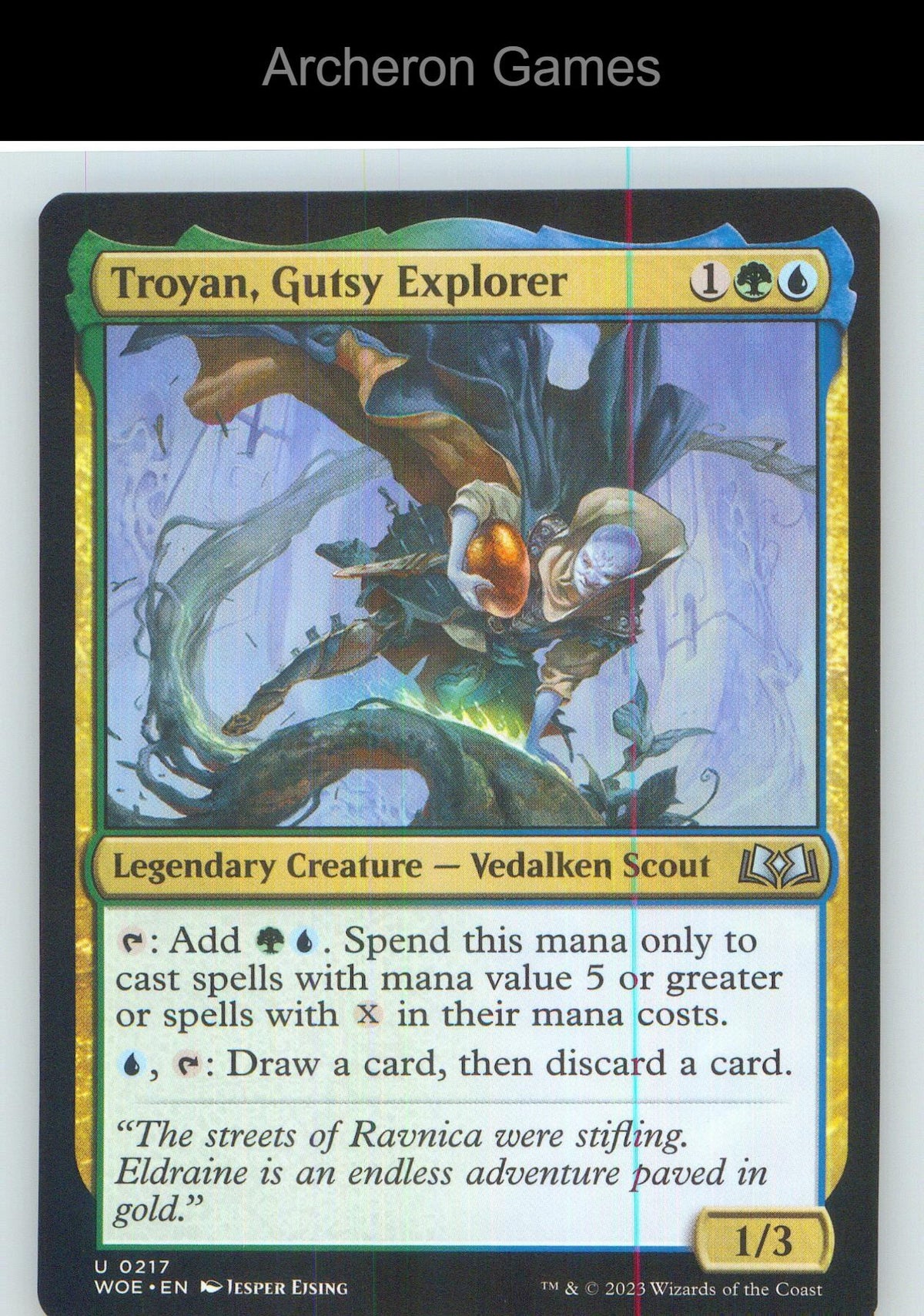 Troyan, Gutsy Explorer WOE 217 UC MTG Card NM/EX+