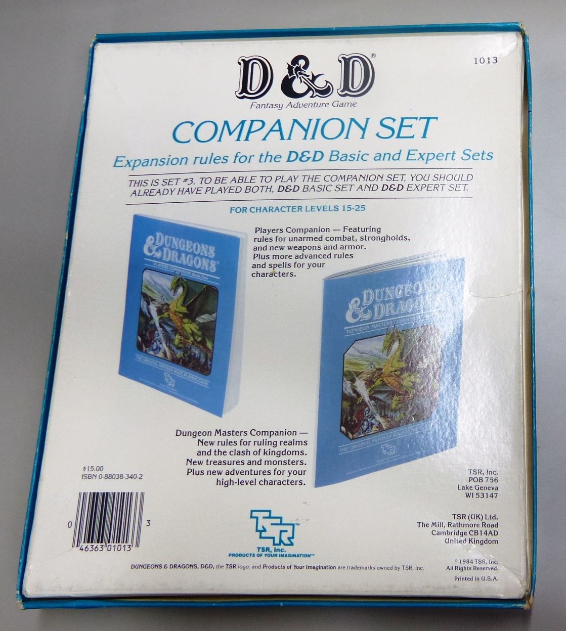 TSR 1984 Dungeons & Dragons Set 3: Companion Rules #5W
