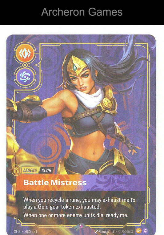 Sivir - Battle Mistress SFD 203/221 R Spiritforged Riftbound Card