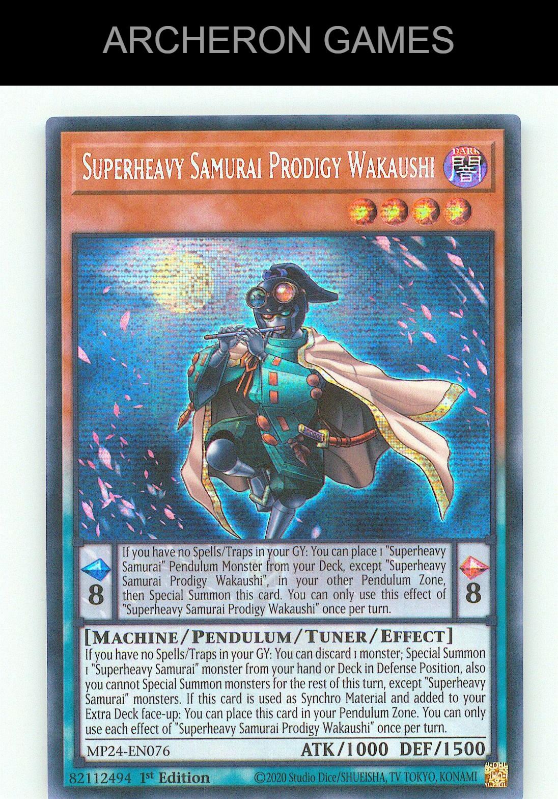 Superheavy Samurai Prodigy Wakaushi SEC YUGIOH Card