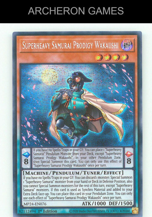 Superheavy Samurai Prodigy Wakaushi SEC YUGIOH Card