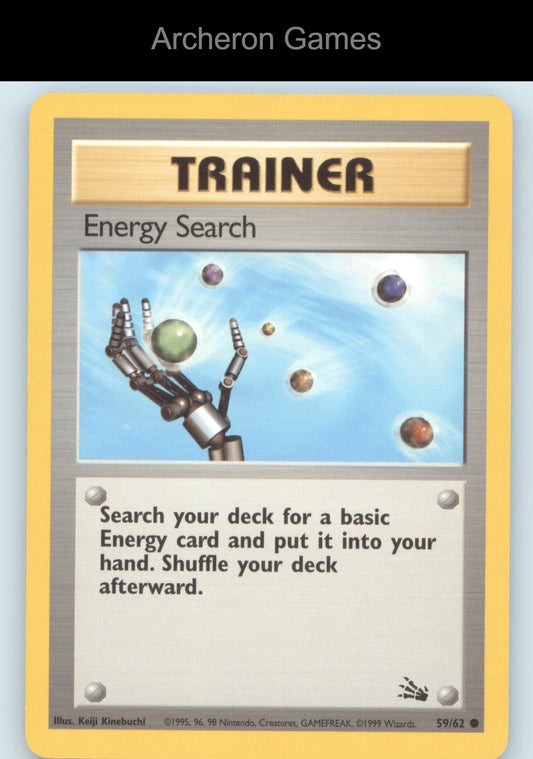 Pokemon Card Energy Search FO 59/62 C Fossil Unlimited