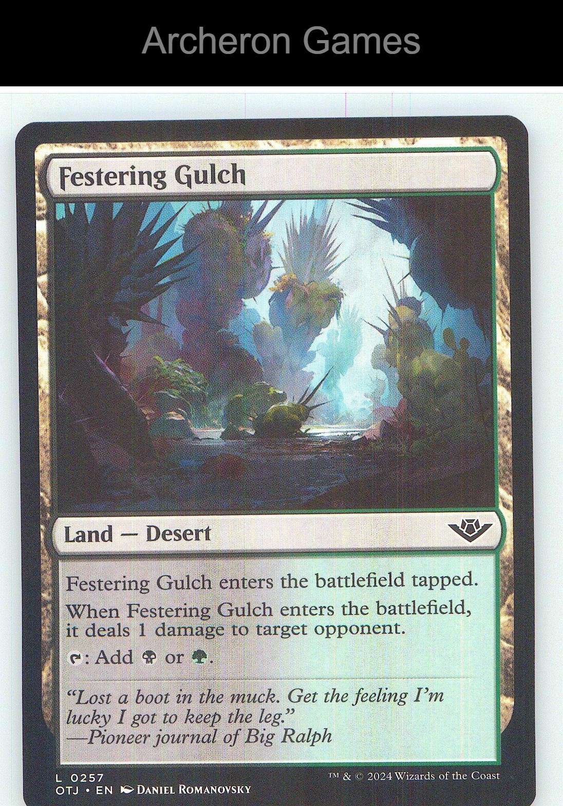 Festering Gulch OTJ 257 Land MTG Card NM/EX+