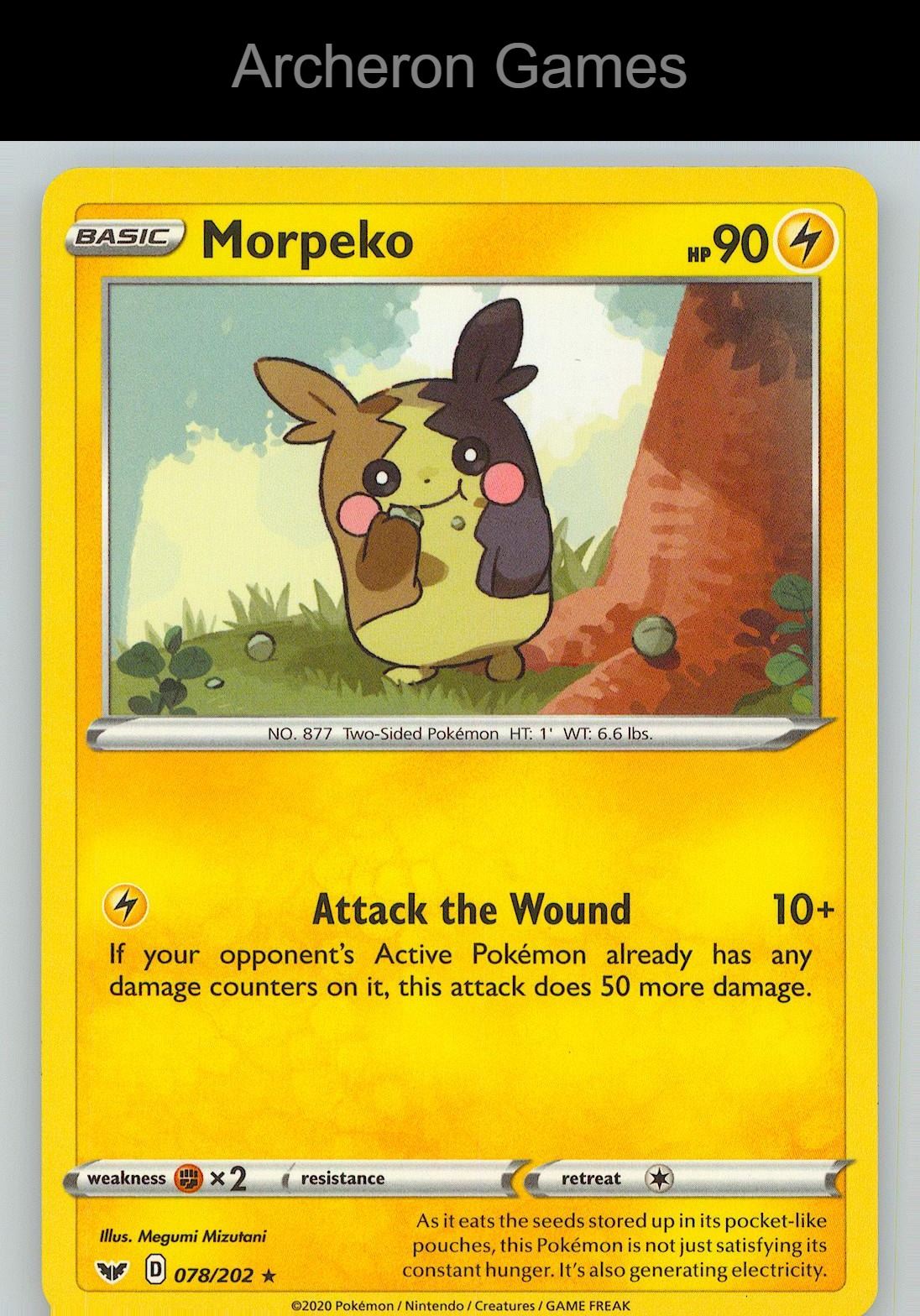 Pokemon Card Morpeko SSH 078/202 R Sword & Shield
