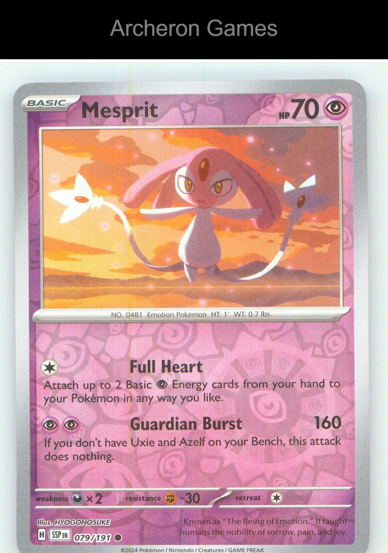 Pokemon Card Mesprit SSP 079/191 C Surging Sparks Reverse Holo