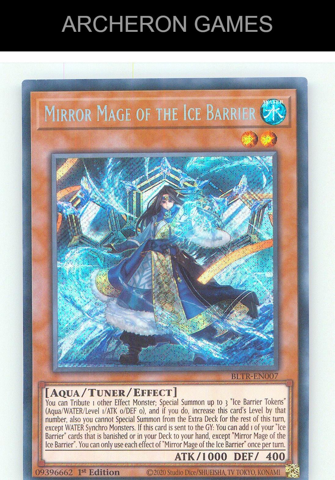 Mirror Mage of the Ice Barrier SEC YUGIOH Card 1st Edition
