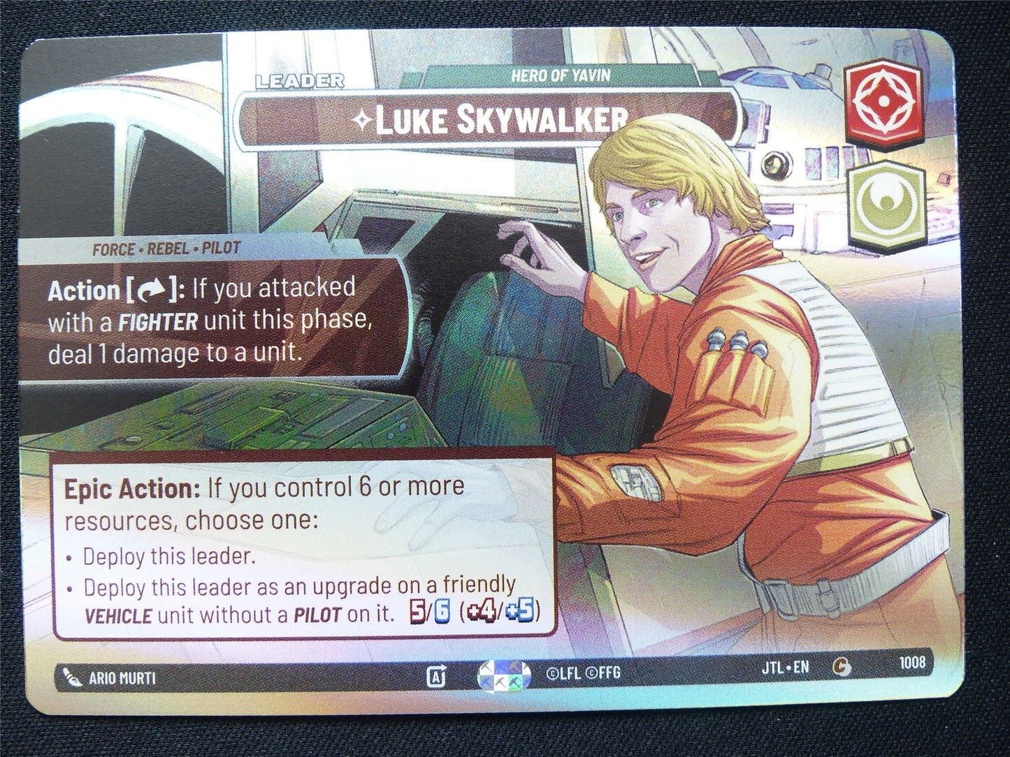 Luke Skywalker - Hero of Yavin - 1008 Showcase Foil - Star Wars Unlimited Card #49