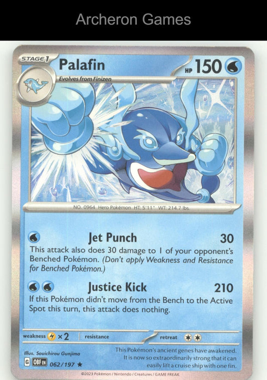 Pokemon Card Palafin OBF 062/197 R Obsidian Flames Holo