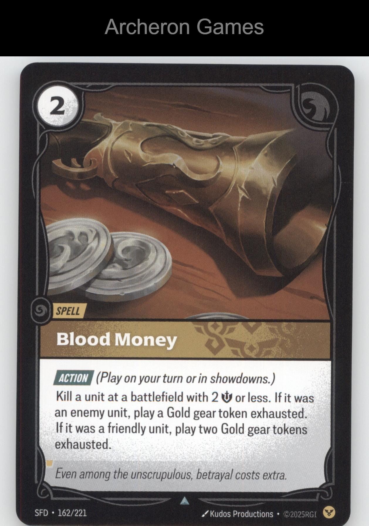 Blood Money SFD 162/221 UC  Card Spiritforged