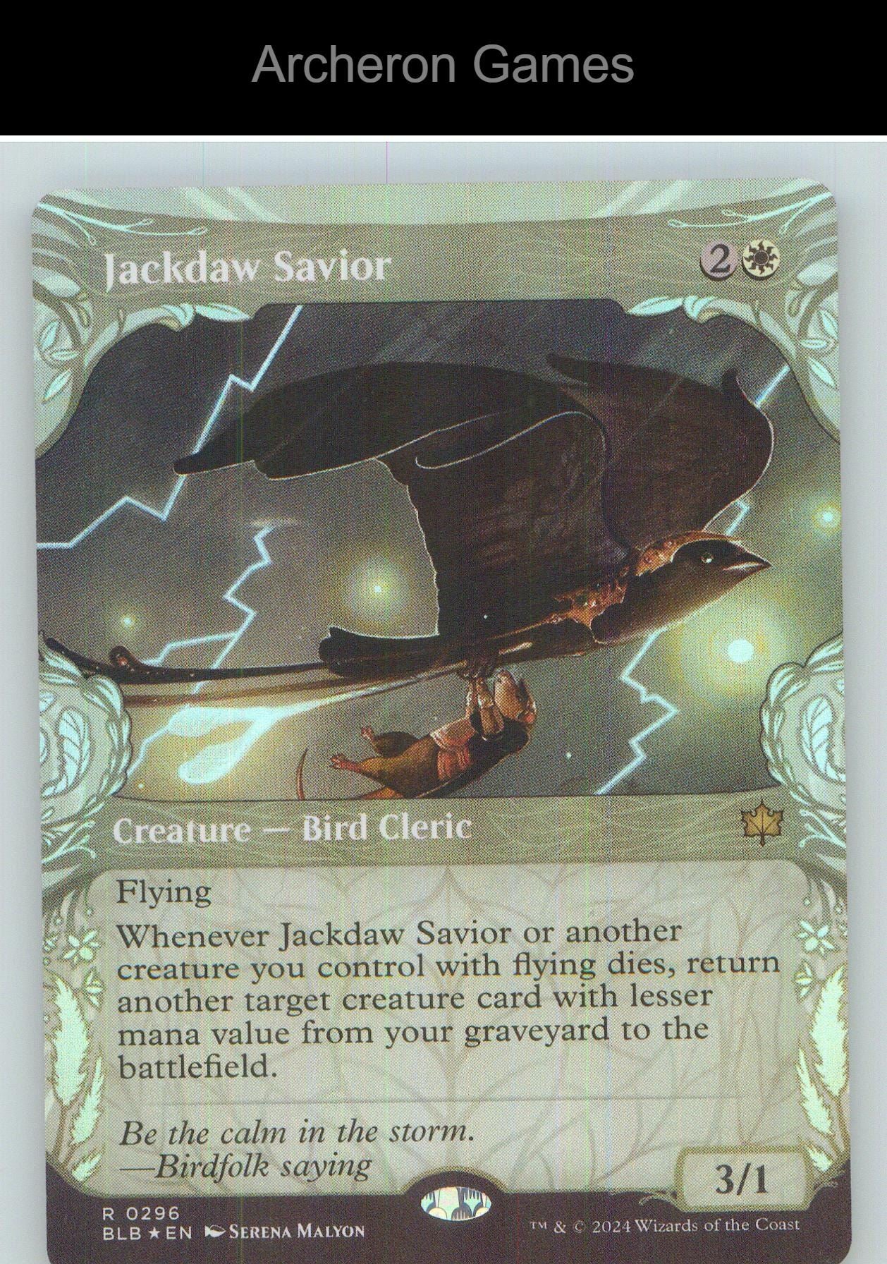 Jackdaw Savior (Showcase) BLB 296 R MTG Card NM/EX+ Foil