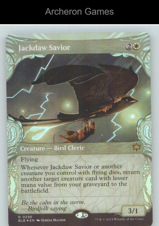 Jackdaw Savior (Showcase) BLB 296 R MTG Card NM/EX+ Foil