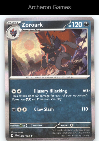 Pokemon Card Zoroark SFA 032/064 R Shrouded Fable Holo