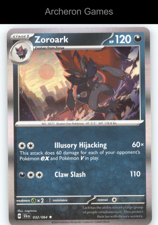 Pokemon Card Zoroark SFA 032/064 R Shrouded Fable Holo