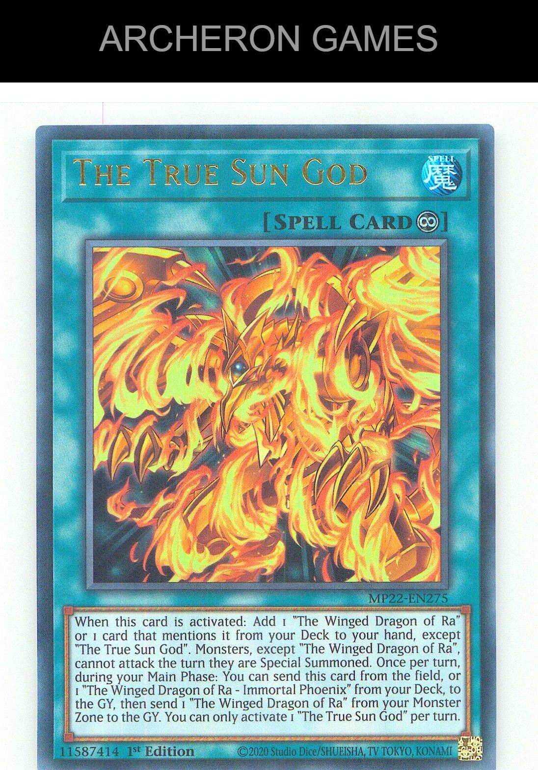 The True Sun God Ultra Rare YUGIOH Card 1st Edition
