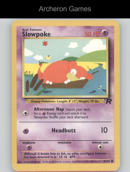 Pokemon Card Slowpoke TR 67/82 C Team Rocket Unlimited