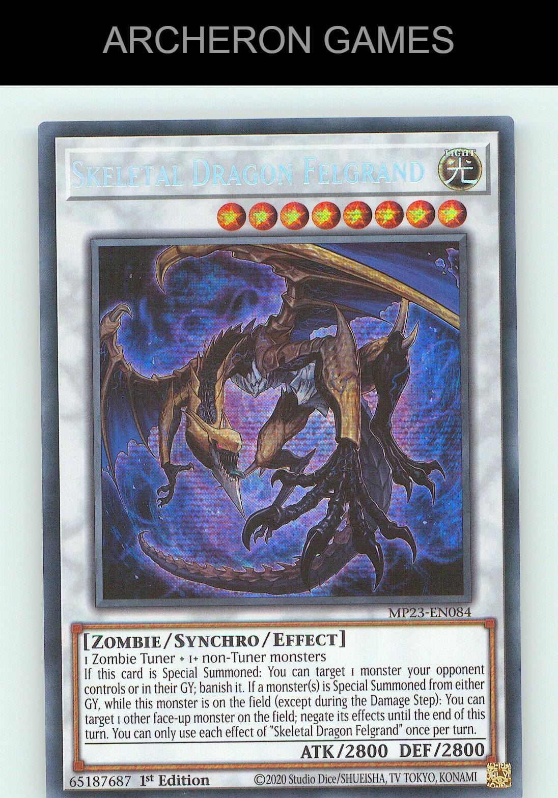 Skeletal Dragon Felgrand SEC YUGIOH Card