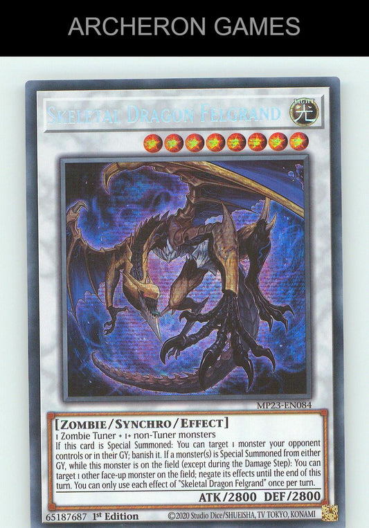 Skeletal Dragon Felgrand SEC YUGIOH Card