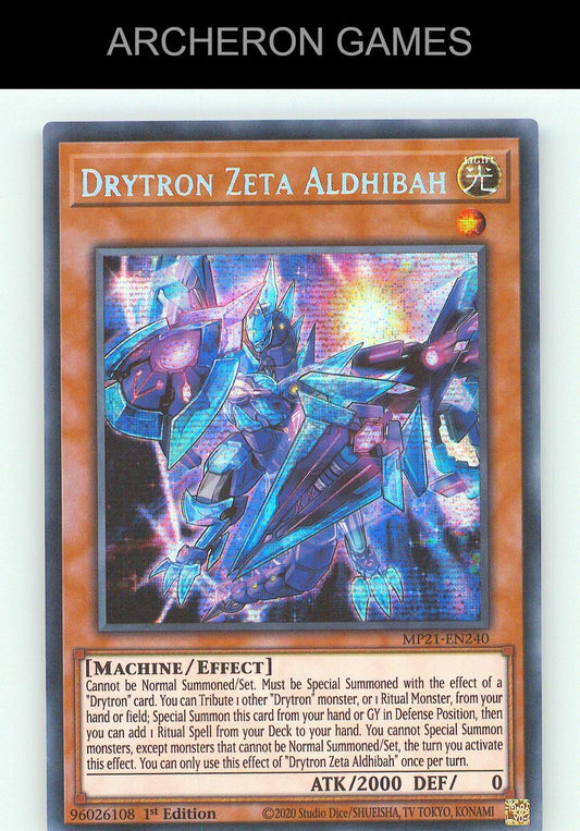Drytron Zeta Aldhibah SEC YUGIOH Card