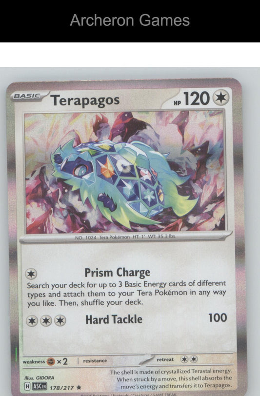Pokemon Card Terapagos ASC 178/217 R Ascended Heroes Holo