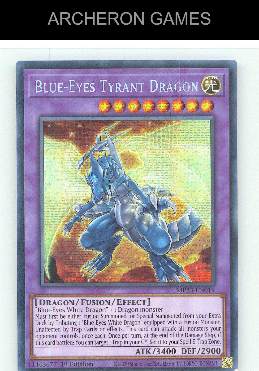 Blue-Eyes Tyrant Dragon Prismatic Secret Rare YUGIOH Card 1st Edition