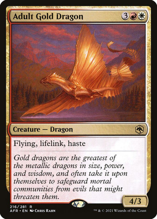 Mtg: AFR : Adult Gold Dragon -  - NM
