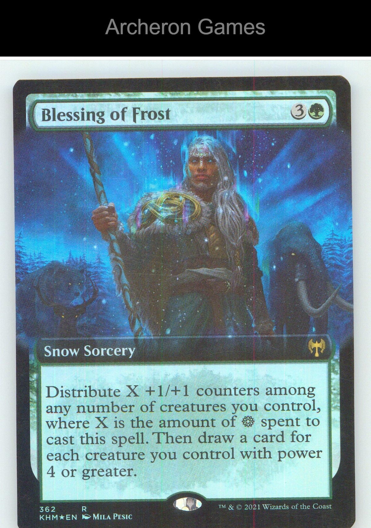 Blessing of Frost (Extended Art) KHM 362 R MTG Card NM/EX+ Foil