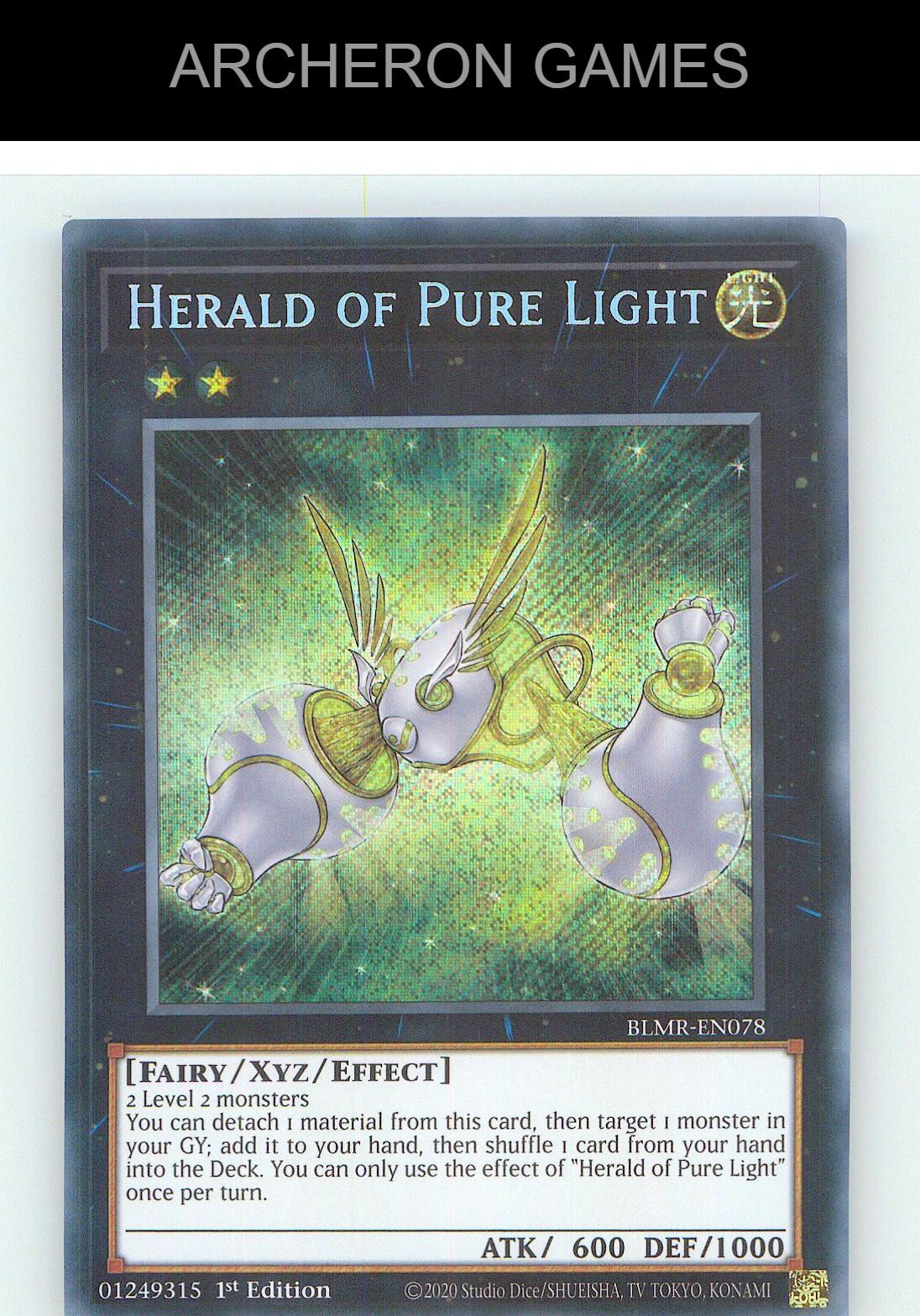 Herald of Pure Light SEC YUGIOH Card 1st Edition
