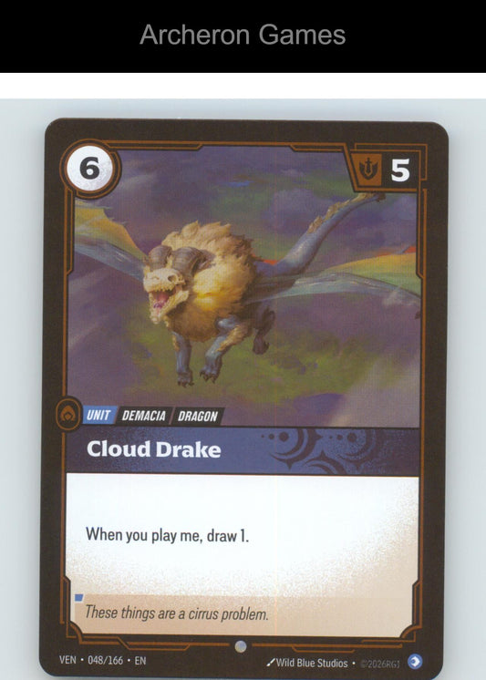 Cloud Drake VEN 048/166 C Vendetta Riftbound Card Foil
