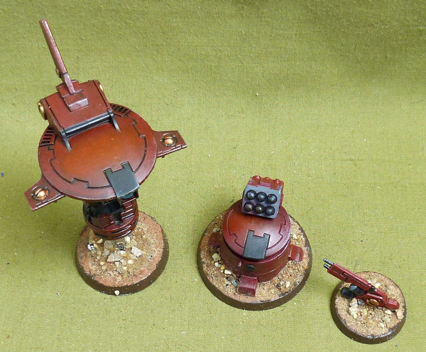Recon Drone and tactical support turrets painted - Tau Empire - Warhammer 40K #F8