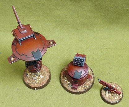 Recon Drone and tactical support turrets painted - Tau Empire - Warhammer 40K #F8