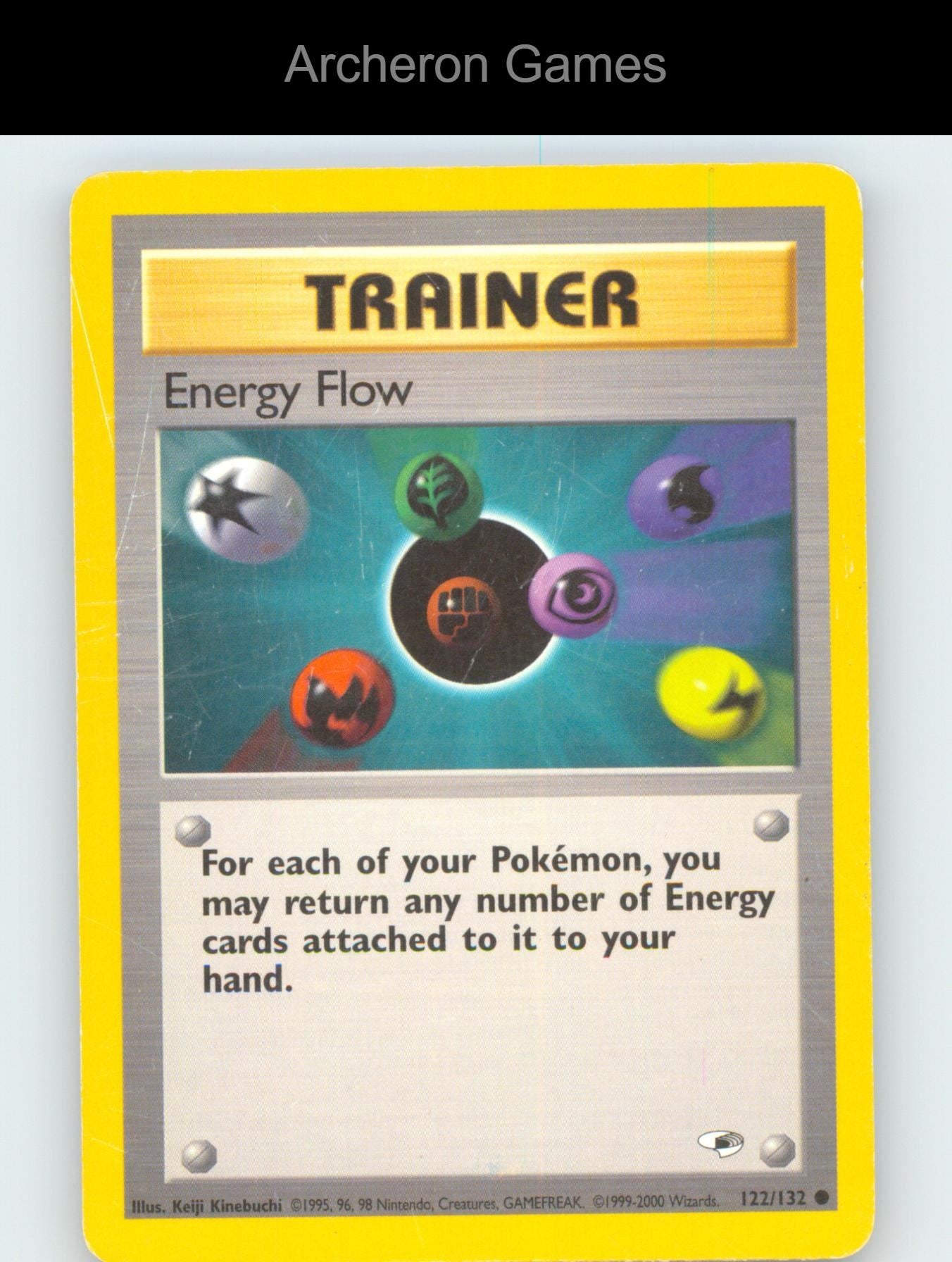 Pokemon Card Energy Flow G1 122/132 C Gym Heroes Unlimited