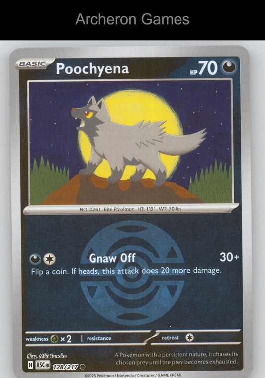 Pokemon Card Poochyena (Dusk Ball) ASC 128/217 C Ascended Heroes Reverse Holo