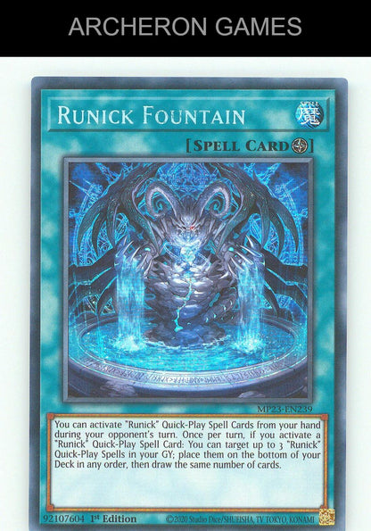Runick Fountain (Quarter Century Secret Rare) SEC YUGIOH Card