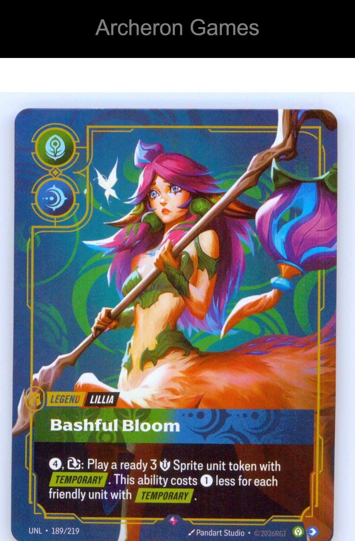 Lillia - Bashful Bloom UNL 189/219 R Unleashed Riftbound Card
