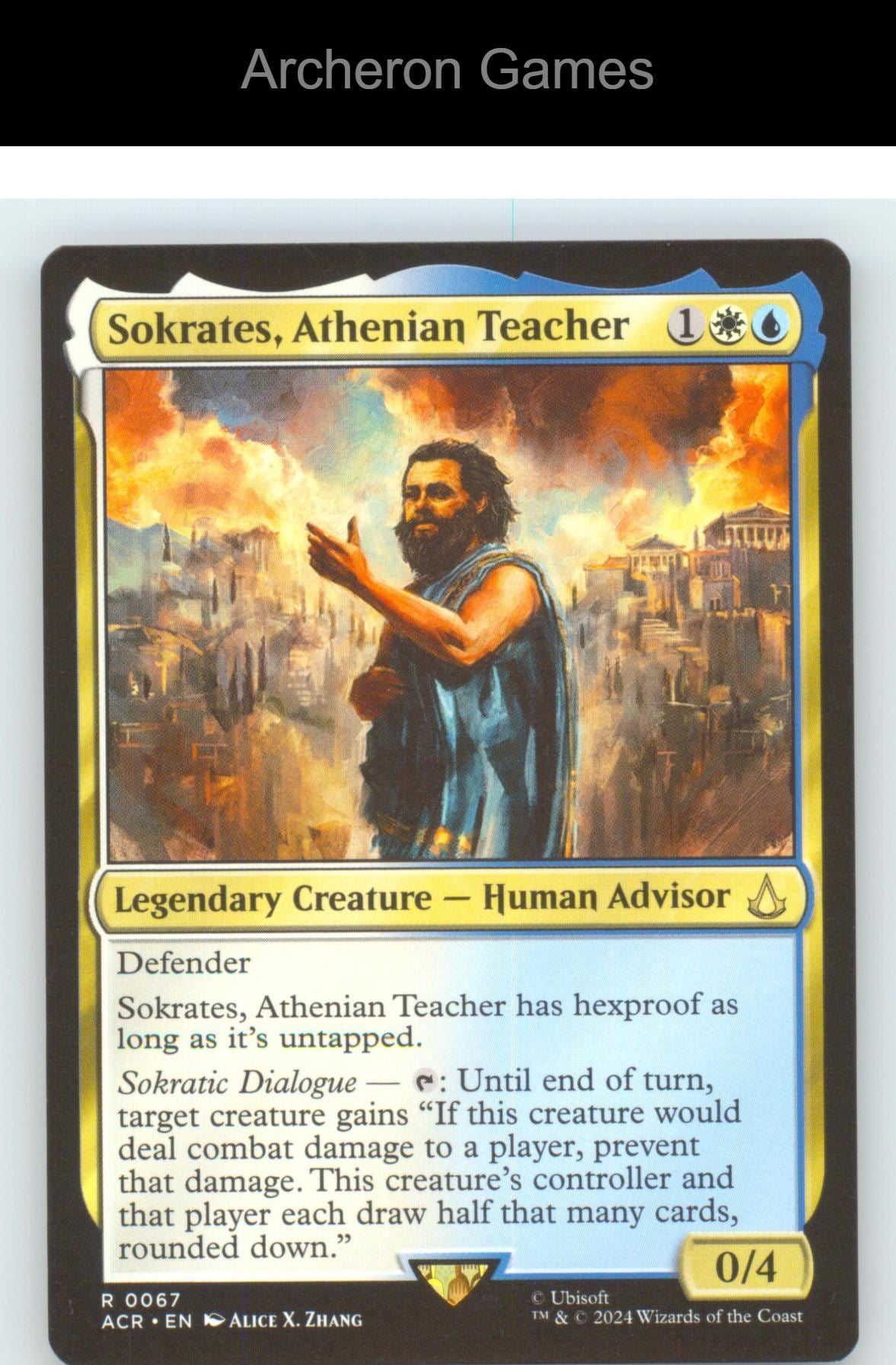Sokrates, Athenian Teacher ACR 67 R MTG Card NM/EX+