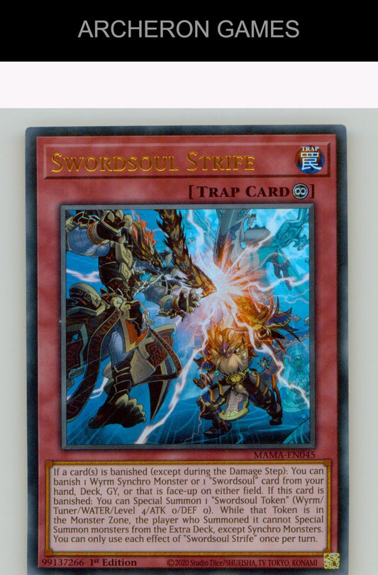 Swordsoul Strife Ultra Rare YUGIOH Card 1st Edition