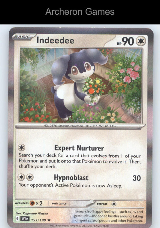 Pokemon Card Indeedee SVI 153/198 R Scarlet & Violet Holo