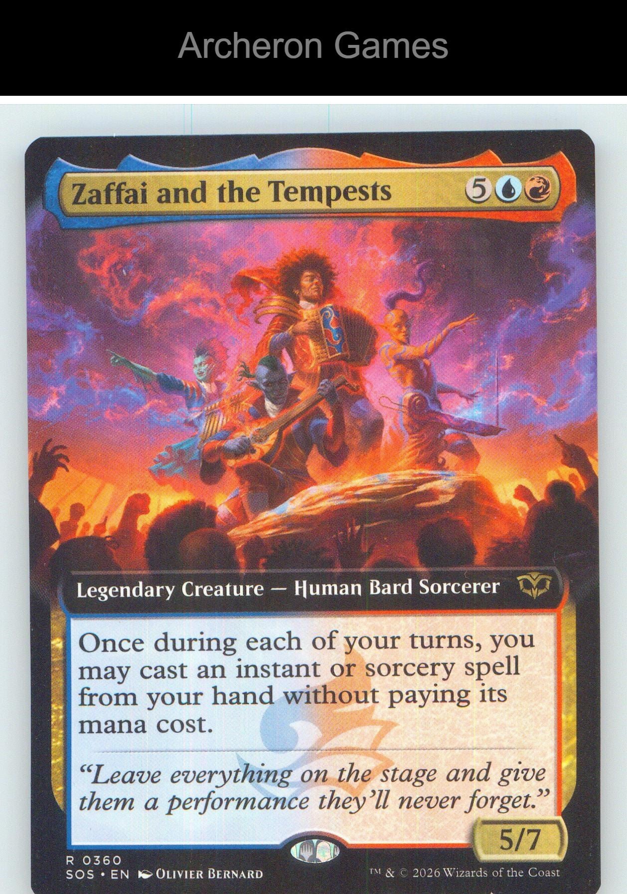 Zaffai and the Tempests (Extended Art) SOS 360 R MTG Card NM/EX+
