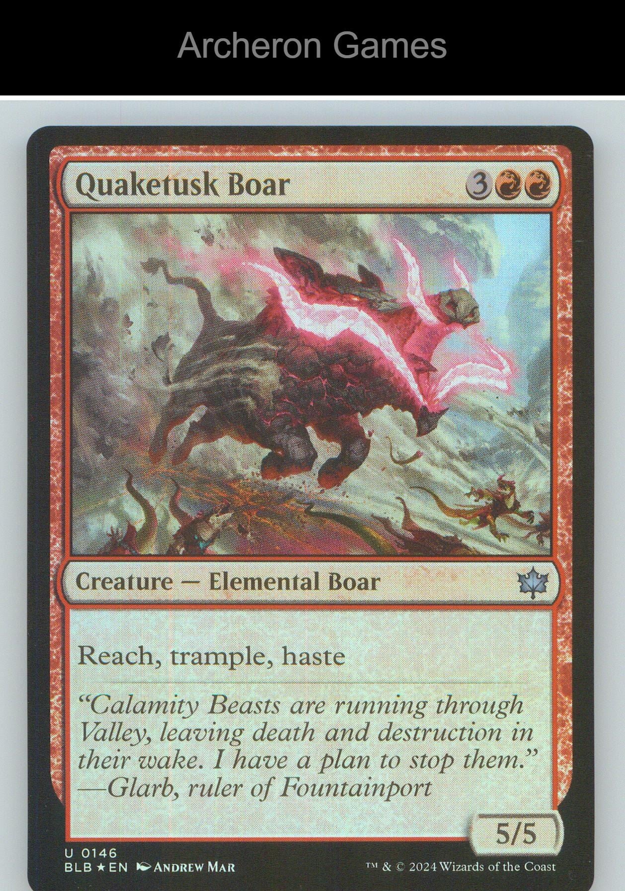 Quaketusk Boar BLB 146 UC MTG Card NM/EX+ Foil