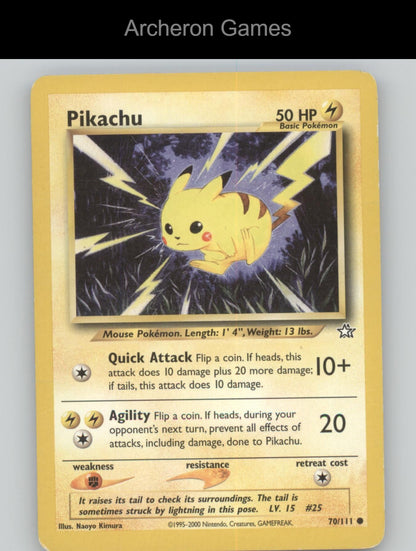 Pokemon Card Pikachu N1 70/111 C Neo Genesis Unlimited