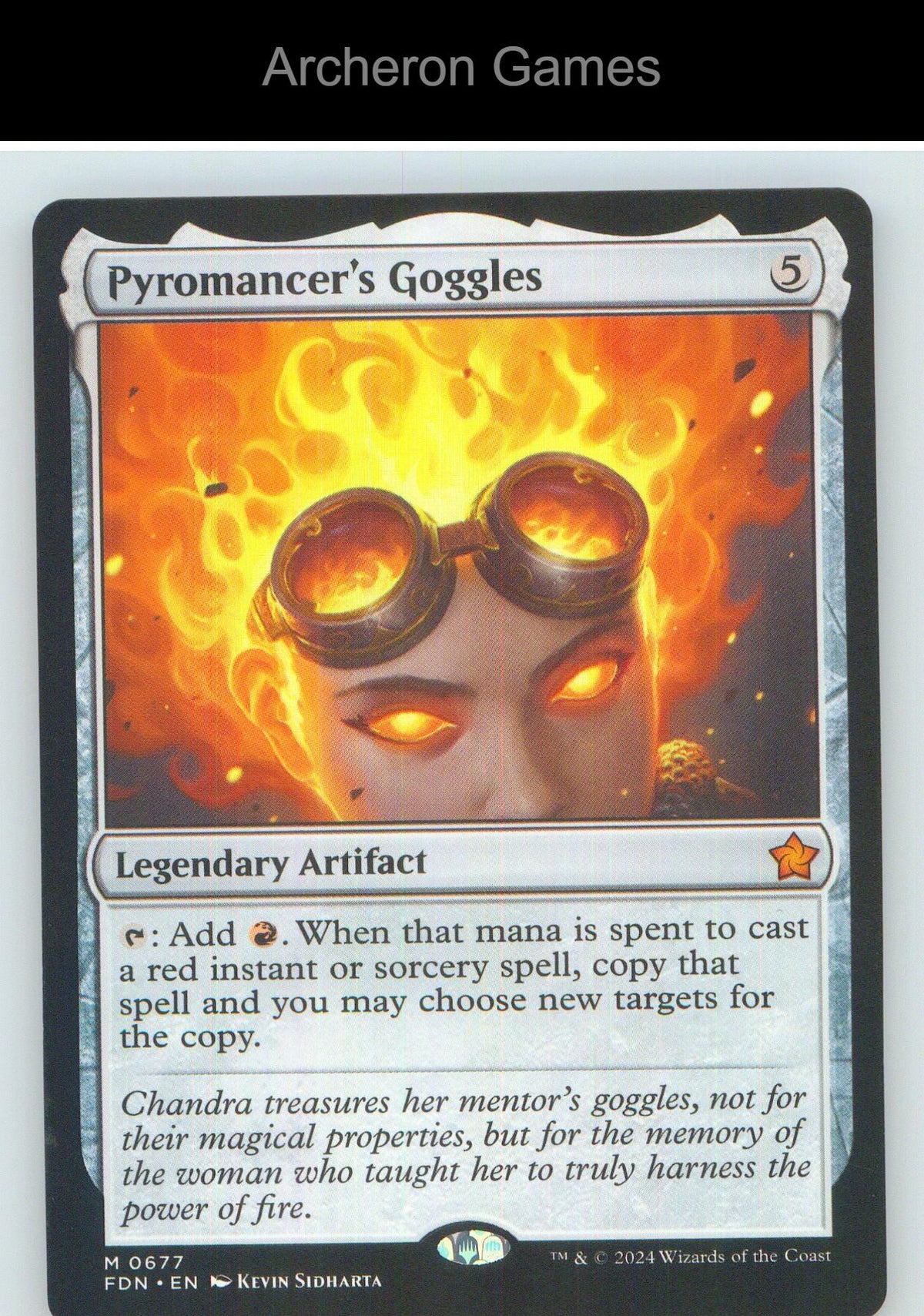 Pyromancer's Goggles FDN 677 Mythic MTG Card NM/EX+