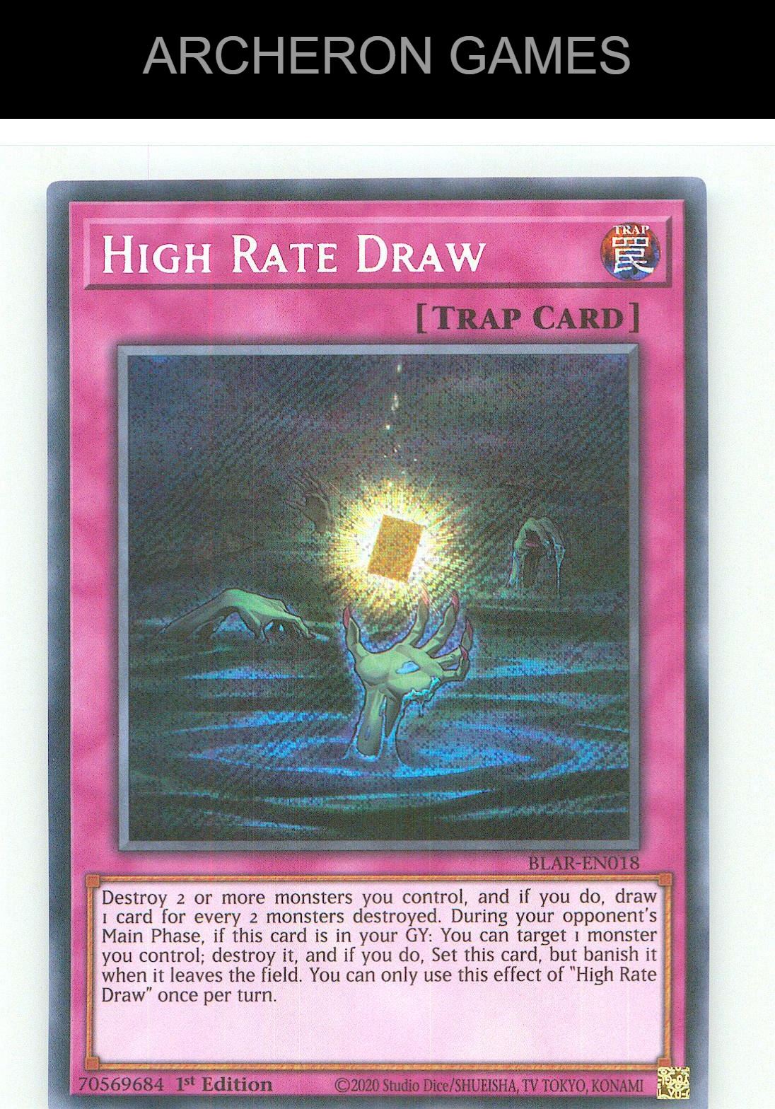 High Rate Draw SEC YUGIOH Card 1st Edition