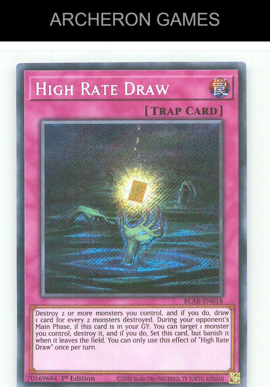 High Rate Draw SEC YUGIOH Card 1st Edition