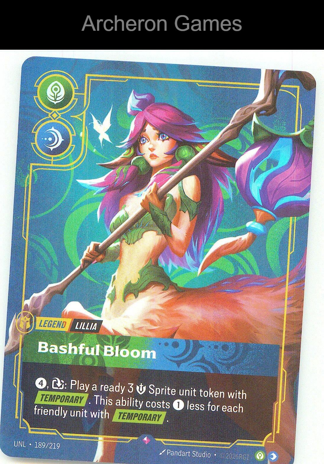 Lillia - Bashful Bloom UNL 189/219 R Unleashed Riftbound Card