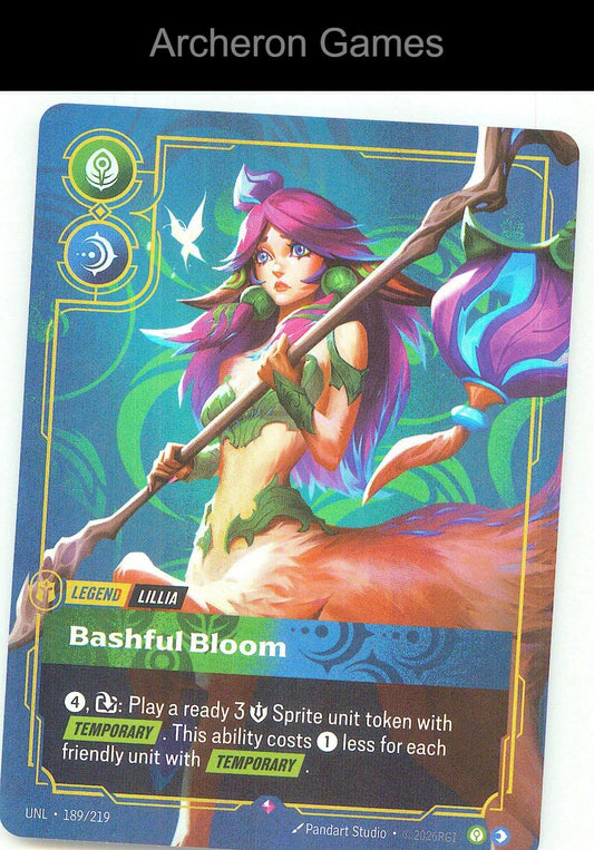 Lillia - Bashful Bloom UNL 189/219 R Unleashed Riftbound Card
