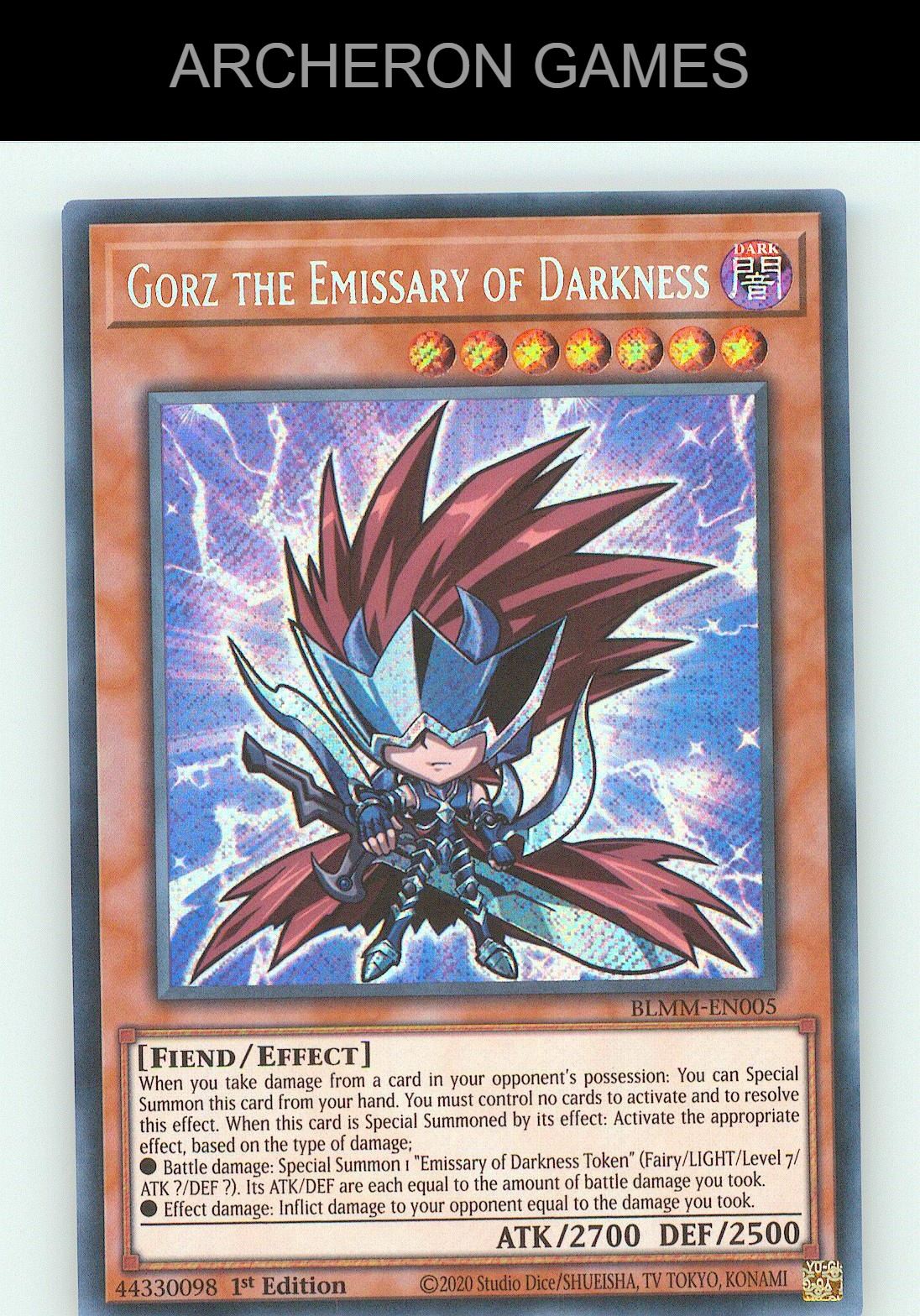 Gorz the Emissary of Darkness SEC YUGIOH Card