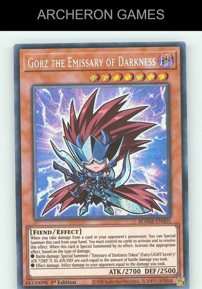 Gorz the Emissary of Darkness SEC YUGIOH Card